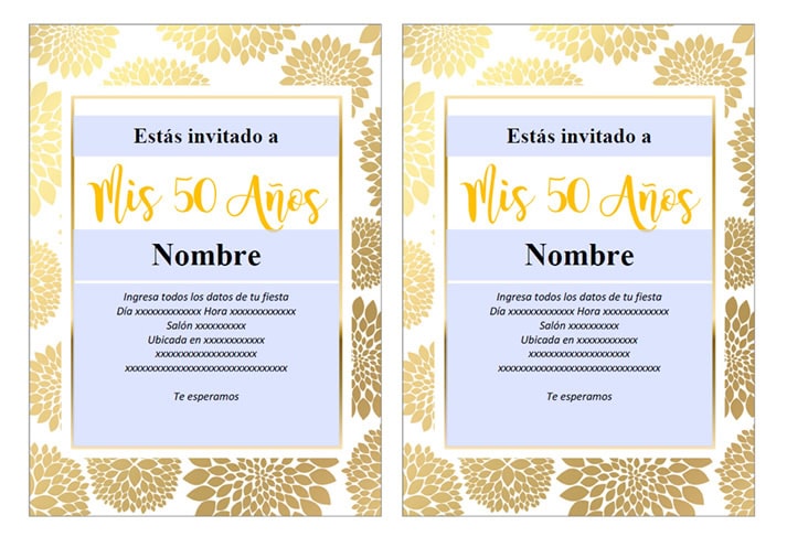 Como hacer una Invitación para 50 años 