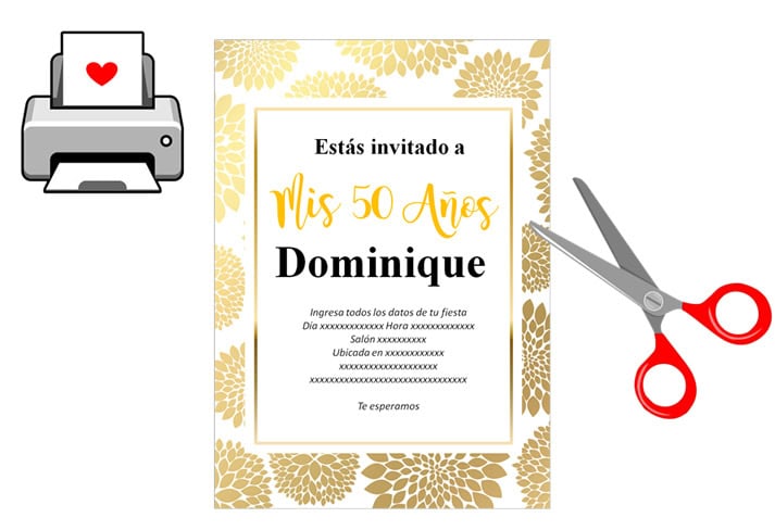 Como hacer una invitación de Cumpleaños de 50 años