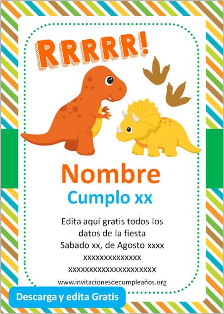 Invitación de Dinosaurio