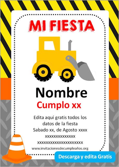 Invitación fiesta de construcción