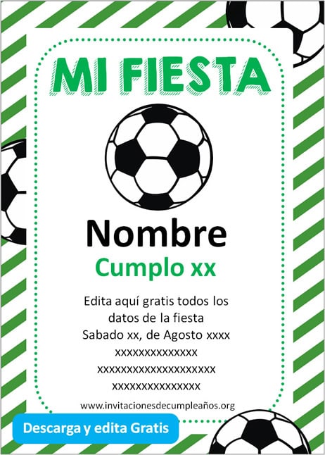 Invitación de Fútbol cumpleaños