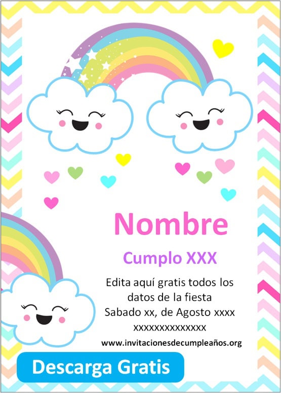 invitaciones de arcoiris