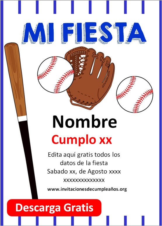 invitaciones de beisbol