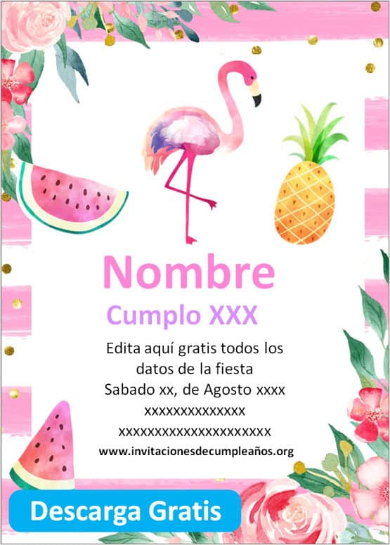 invitaciones de flamingos