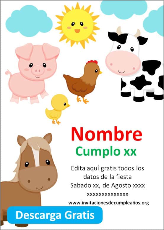 invitaciones de cumpleaños para niños