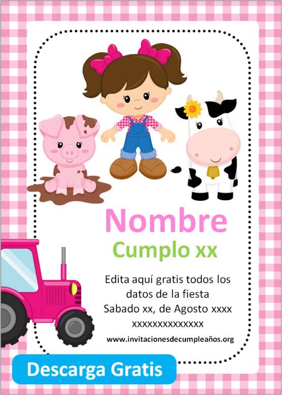 invitaciones de cumpleaños de granja