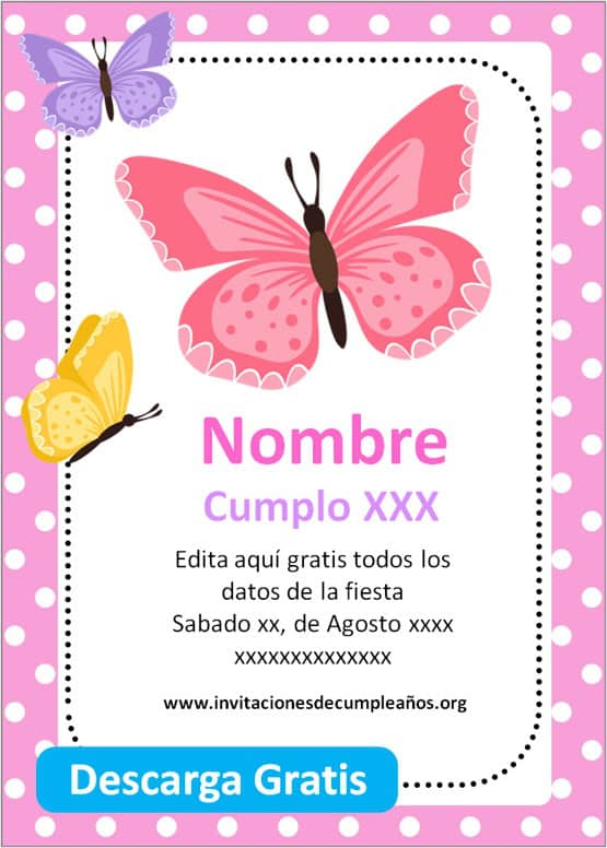 invitaciones de mariposa