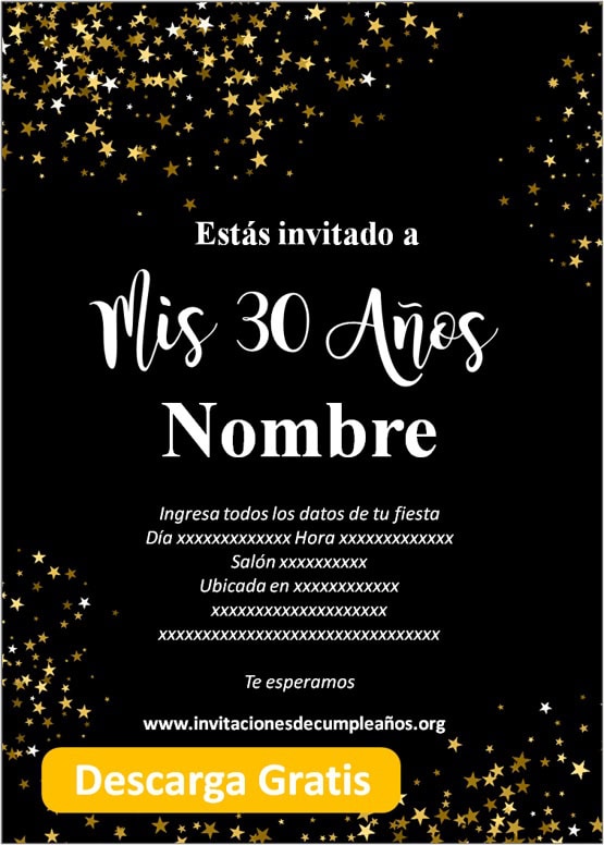 Invitaciones de 30 años