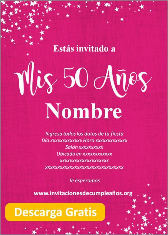 Invitaciones de 50 años