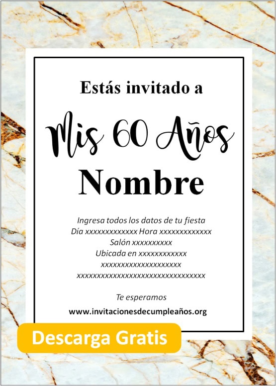 invitaciones de cumpleaños 60 años gratis