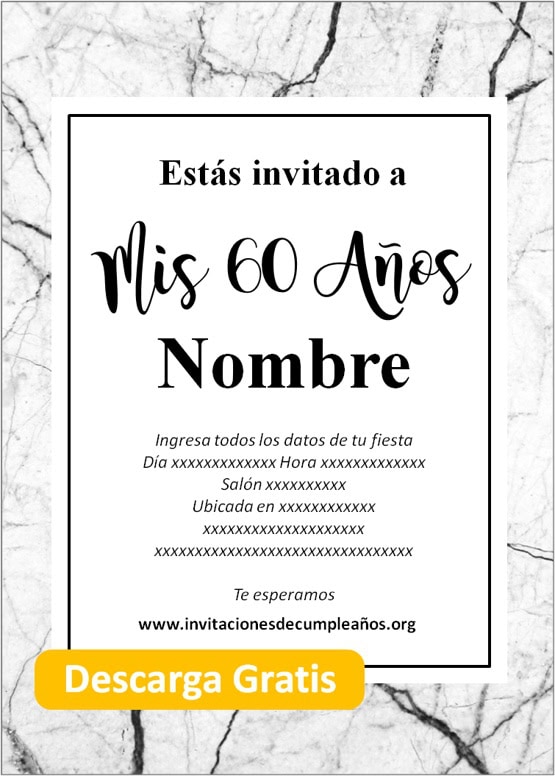 Invitaciones de 60 años