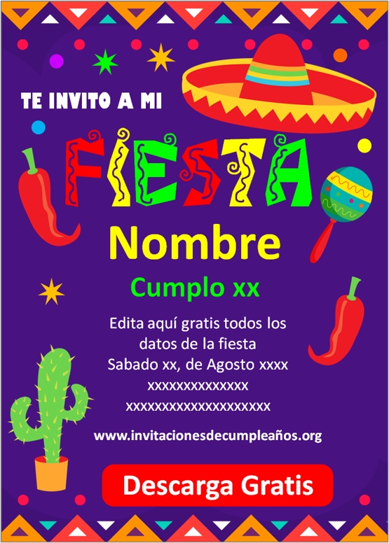 invitaciones de Fiesta Mexicana