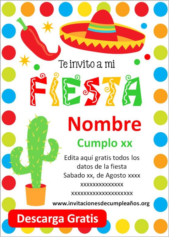 invitaciones mexicanas para imprimir