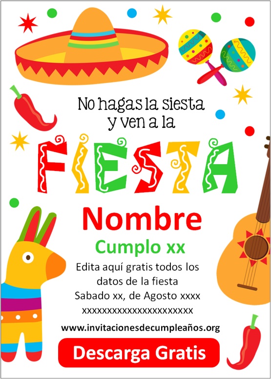 invitaciones mexicanas para cumpleaños