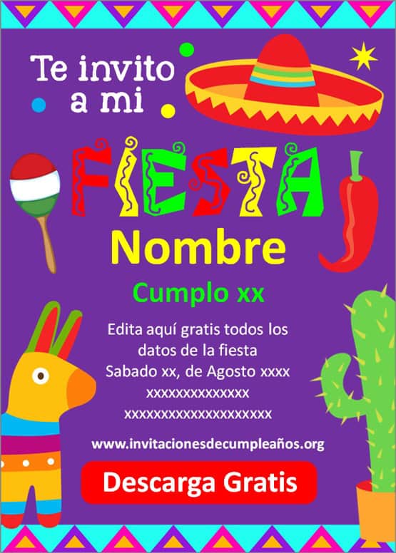 invitaciones de Fiesta Mexicana