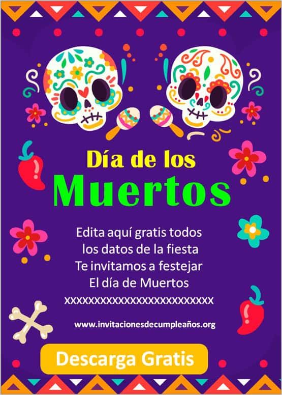 invitaciones Día de Muertos