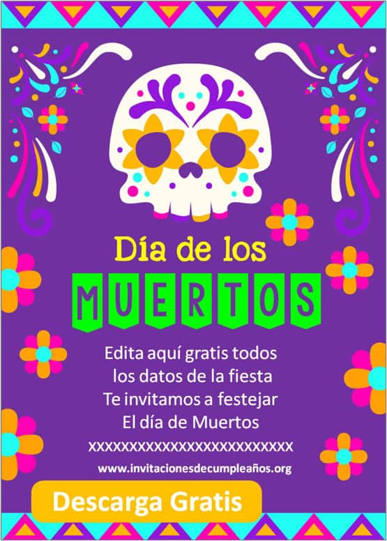 invitaciones día de muertos para editar