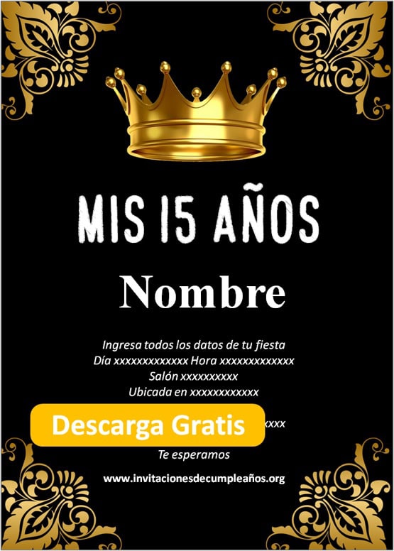 invitaciones de 15 años hombre para editar