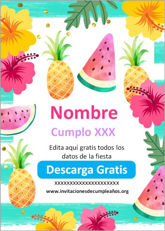 invitaciones para fiesta tropical