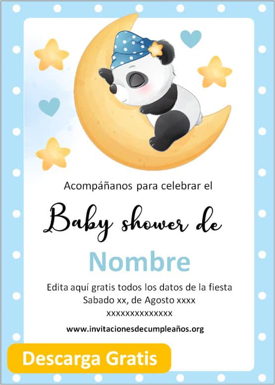 invitacion baby shower niño osito