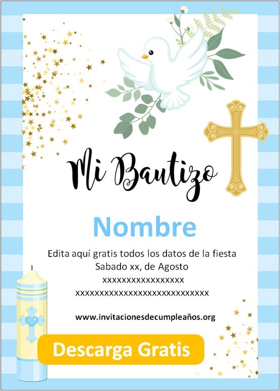 invitaciones de bautizo gratis