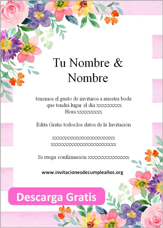 invitaciones de boda para editar