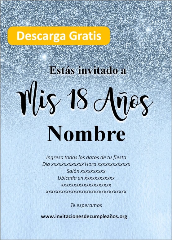 invitaciones de 18 años para editar gratis