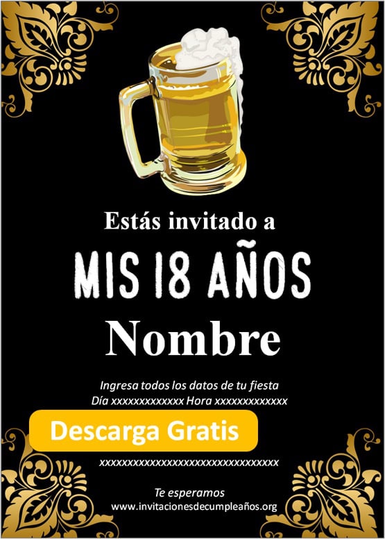 Invitaciones de cumpleaños de 18 años