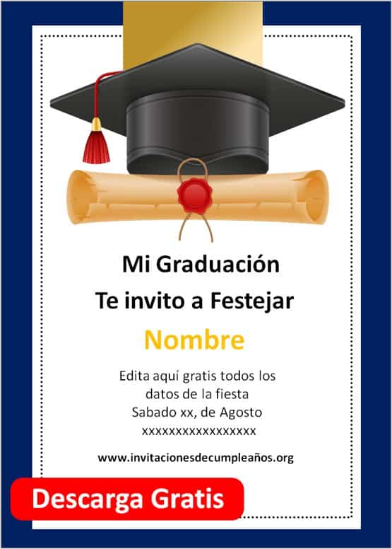 invitaciones de graduación para imprimir