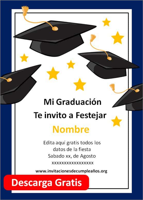 plantillas invitaciones de graduación para editar