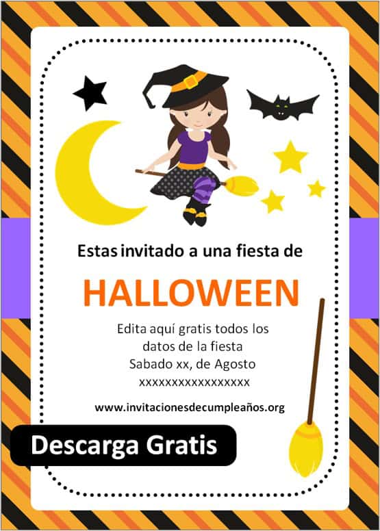 invitaciones de halloween para cumpleaños