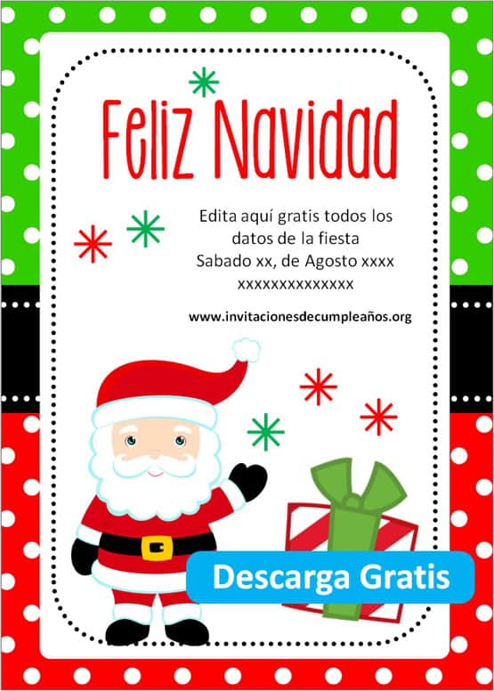 invitaciones de navidad para editar