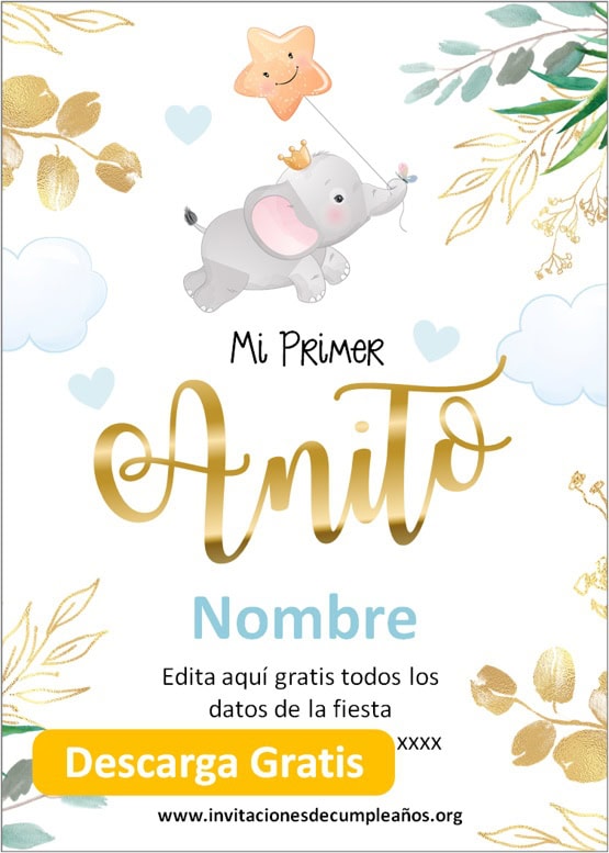 invitaciones de primer año para niño