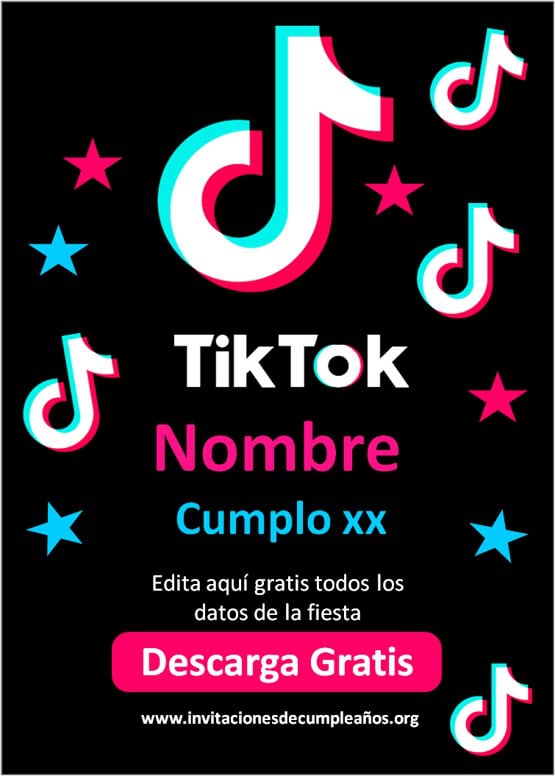 invitaciones tik tok para editar