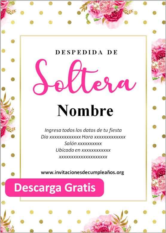 invitaciones despedida de soltera para imprimir