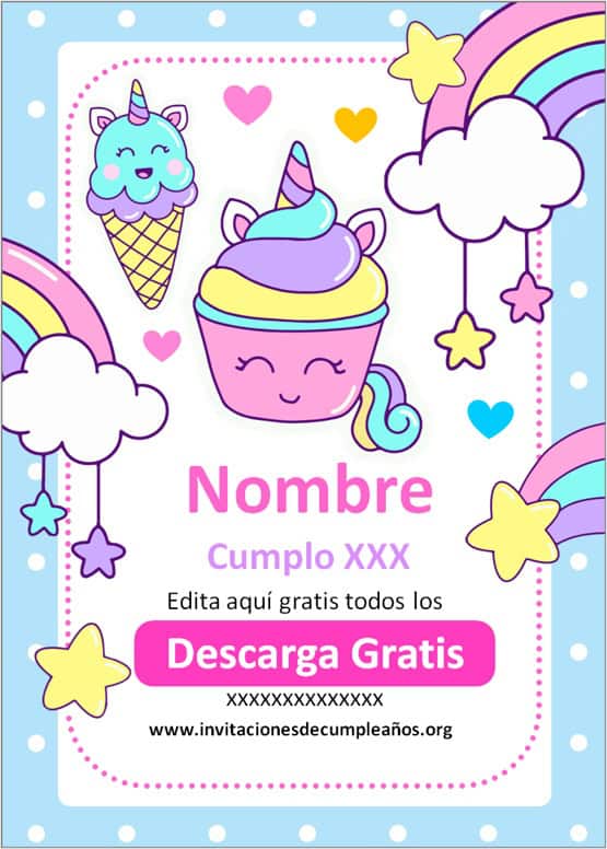 invitaciones kawaii