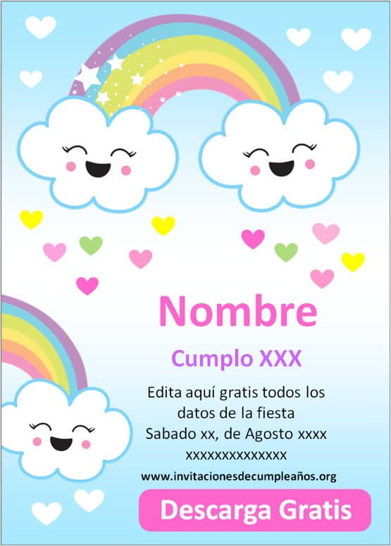 invitación lluvia de amor para editar