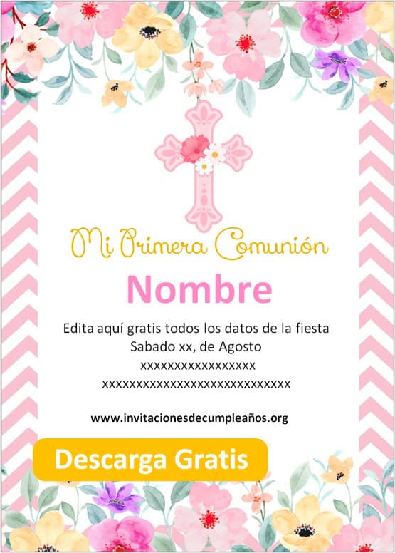 invitaciones para primera comunión pdf