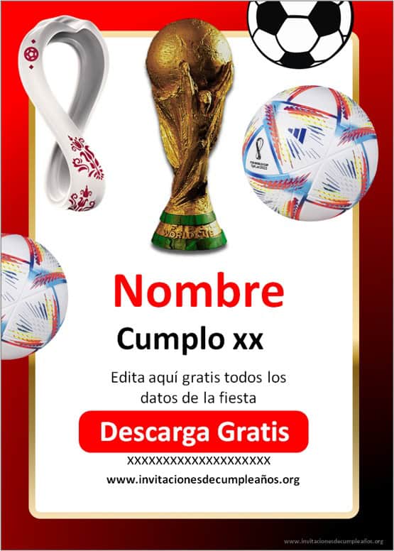 invitaciones de cumpleaños de fútbol virtuales