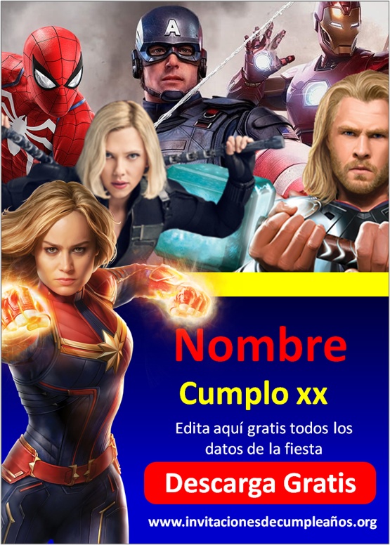 Invitación de cumpleaños de Avengers