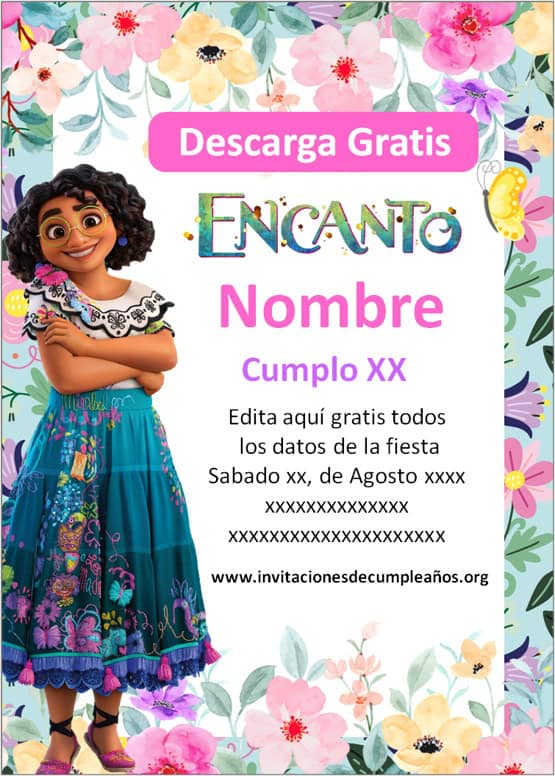 invitacion encanto para editar