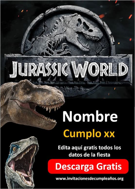 invitaciones de jurassic world en español