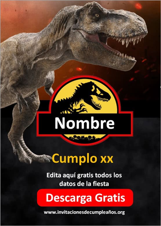 invitaciones de jurassic world editables