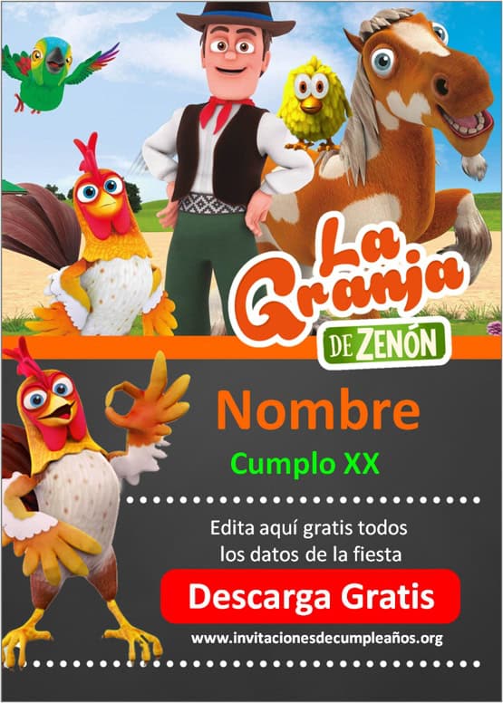 invitaciones de la granja de zenon para imprimir