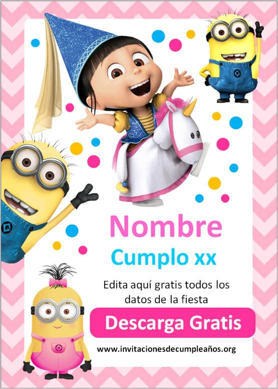 invitaciones de minions para cumpleaños