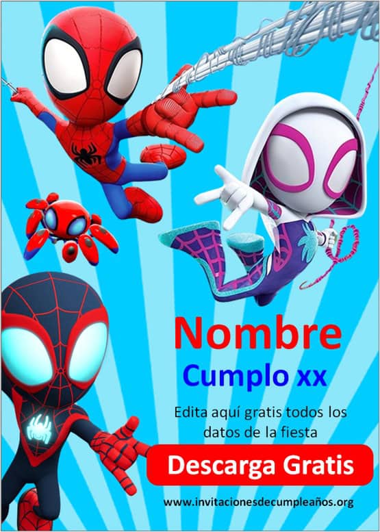 spidey y sus sorprendentes amigos invitacion