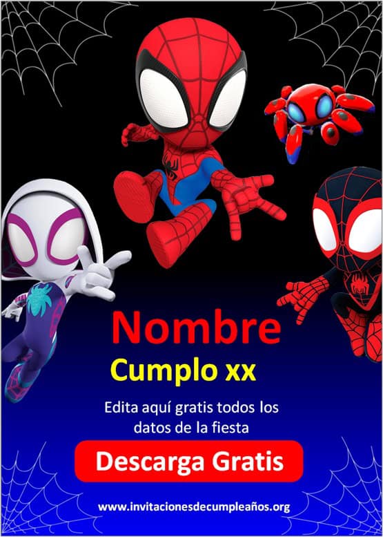 Spidey y sus increíbles amigos invitación