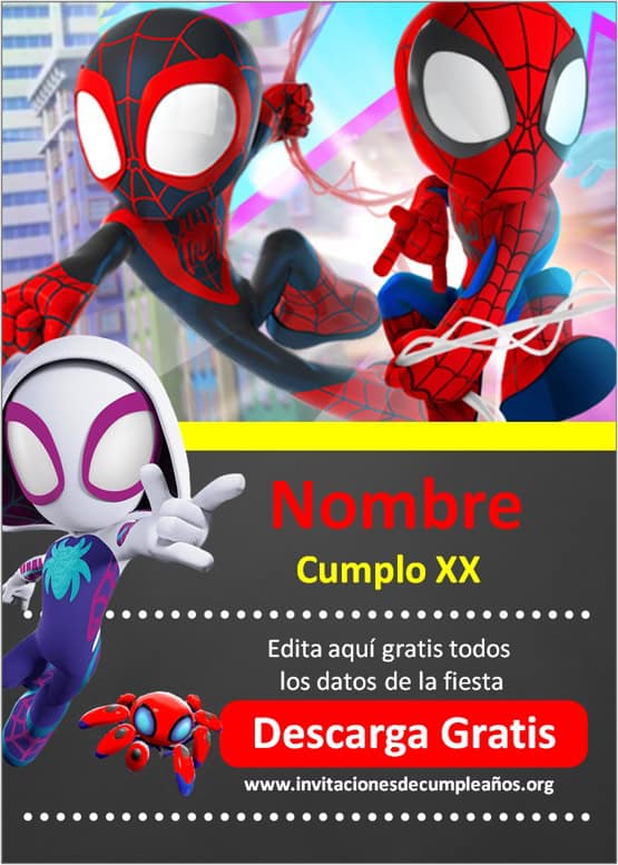 spidey y sus sorprendentes amigos invitacion