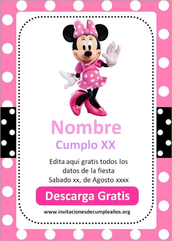 invitaciones de cumpleaños de minnie