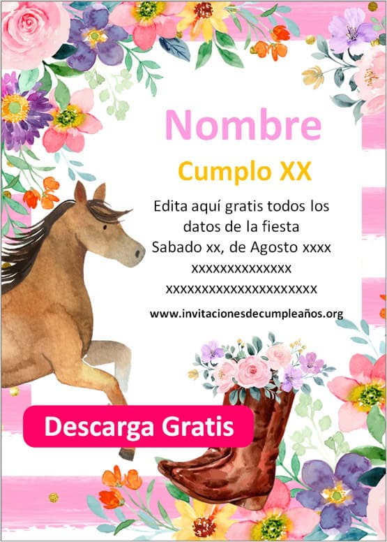 Invitaciones Caballos